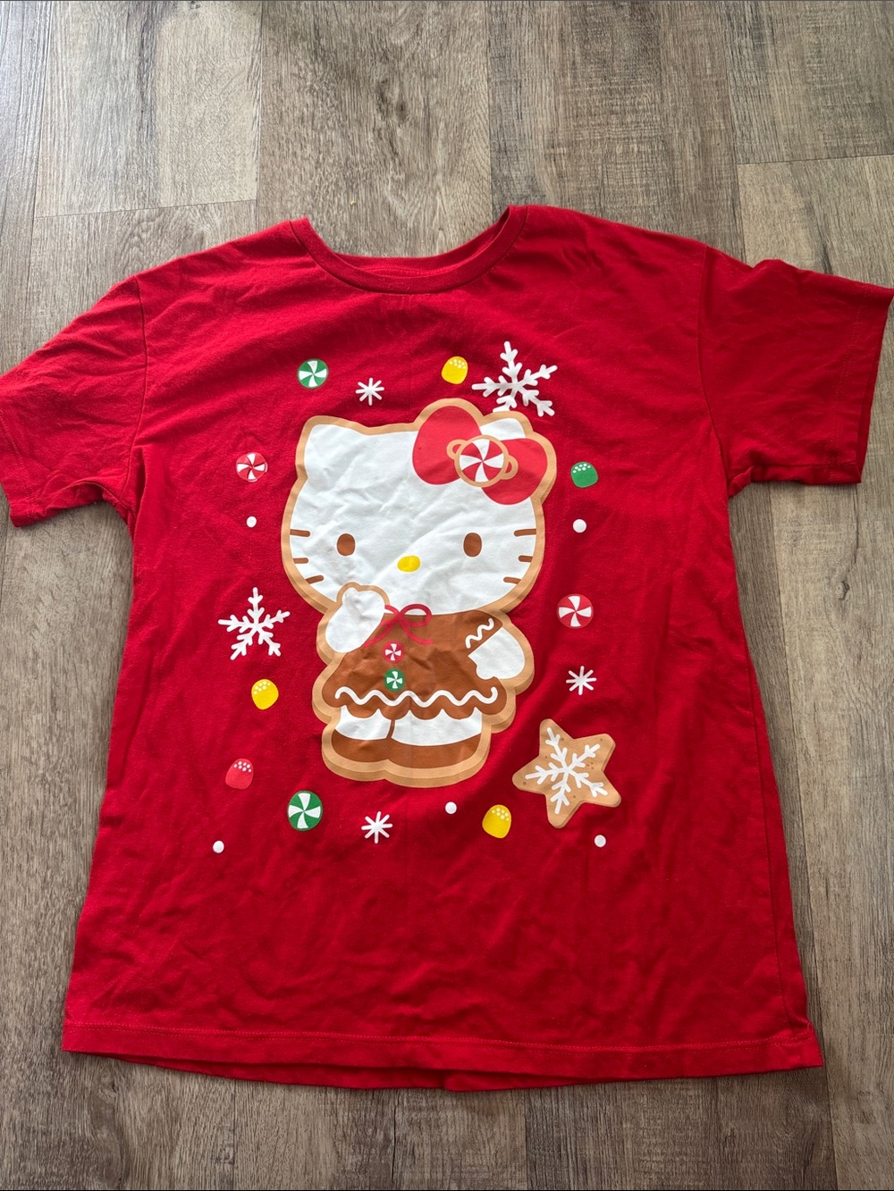 Hello Kitty Red Holiday Graphic Tee with Candy Bow